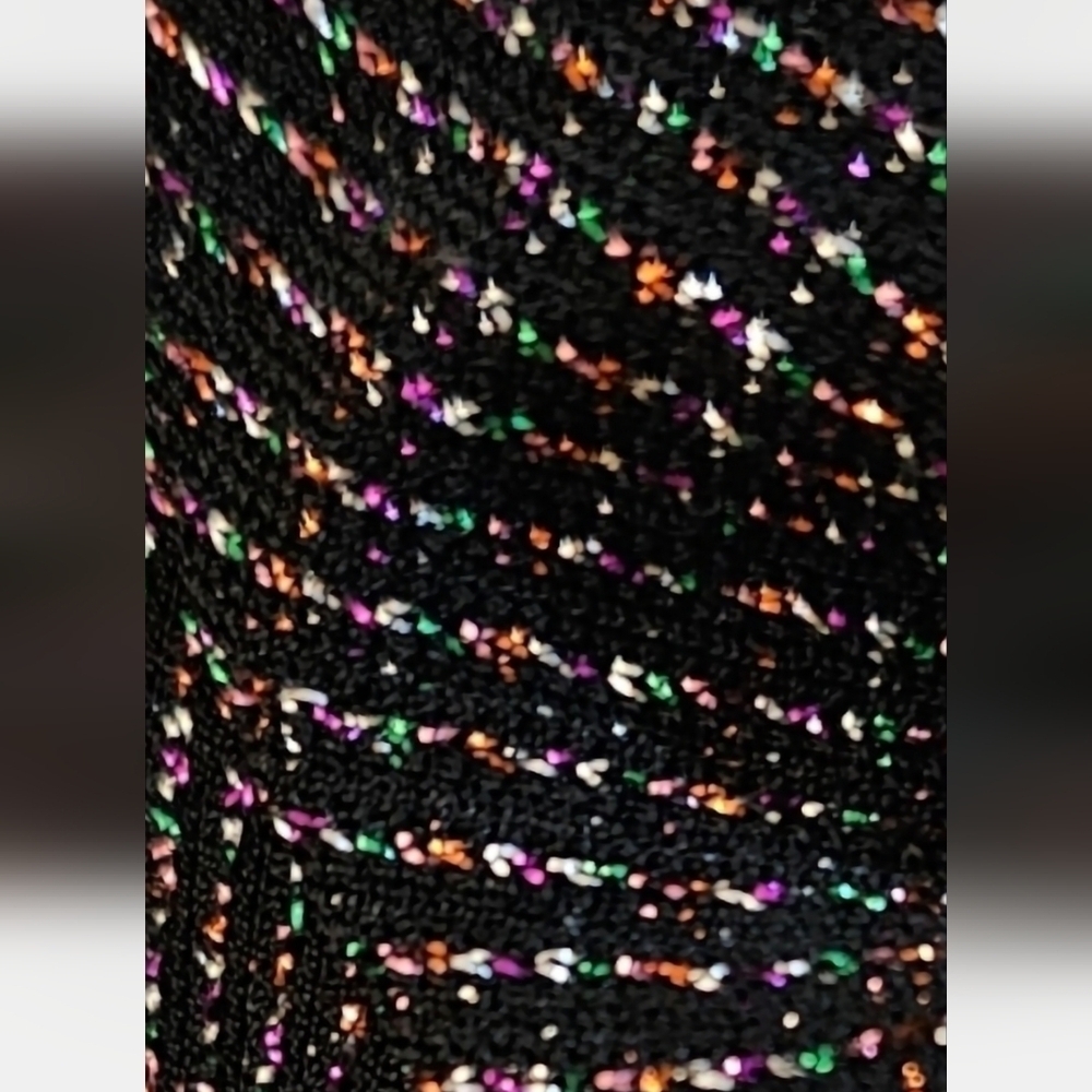 Ophelia Roe - NEW Women's Mock Neck Form- Fitted Midi Multicolor Shimmery Dress﻿ - Picture 4 of 7